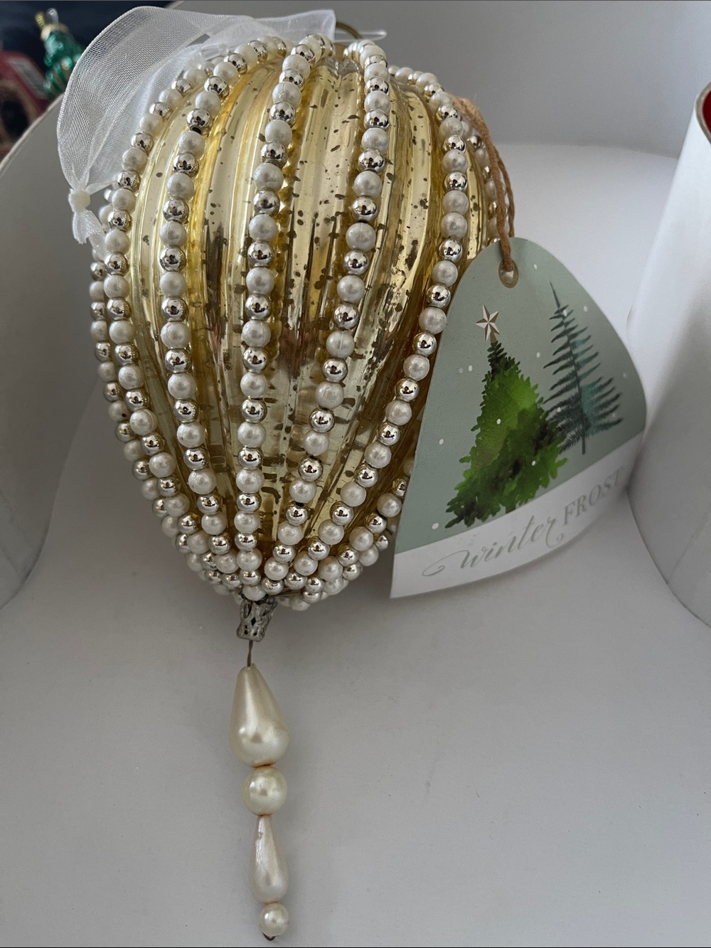 Beaded Ornament with Pearl